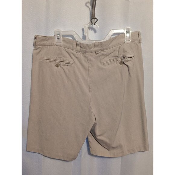 Vintage Tommy Bahama Men's Khaki Pleated Relaxed Fit Silk/Cotton Shorts Size 35 - Picture 6 of 16